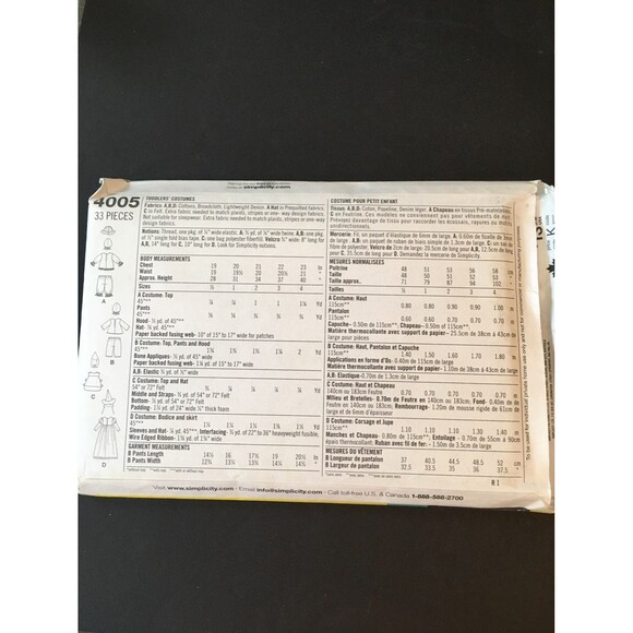 Toddler Costume Patterns - Picture 2 of 4